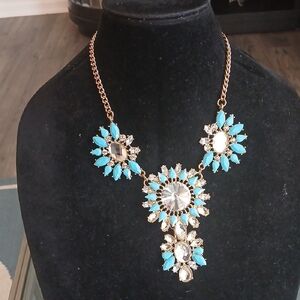 Macy's Turquoise and Silver Statement Necklace